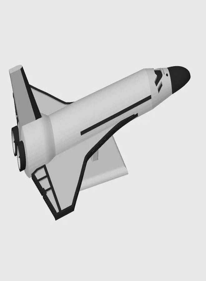 3D Craft Space Shuttle Model Display Piece, White and Black, Desktop Collectible with Stand - Image 3